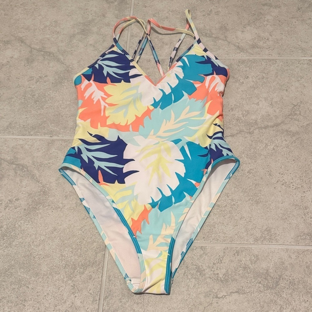 Forever 21 Tropical Print One Piece Bathing Suit